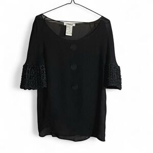 Chloé SS 2006 Silk Phoebe Philo Blouse Black RTW vintage